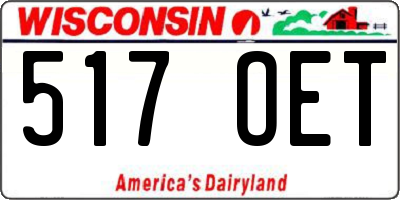 WI license plate 517OET