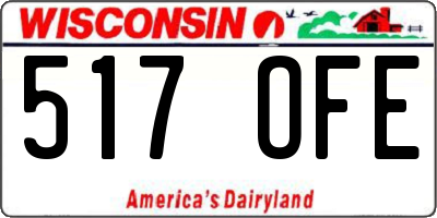 WI license plate 517OFE