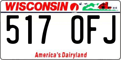 WI license plate 517OFJ