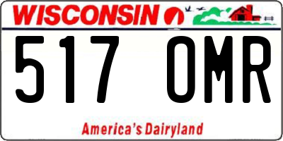 WI license plate 517OMR