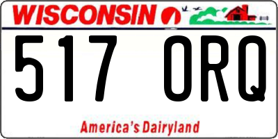 WI license plate 517ORQ