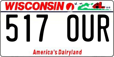 WI license plate 517OUR