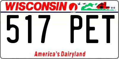 WI license plate 517PET