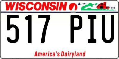 WI license plate 517PIU