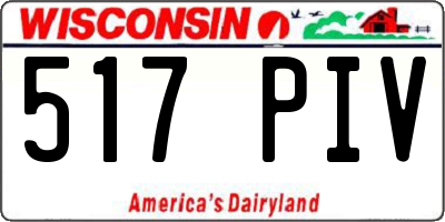 WI license plate 517PIV