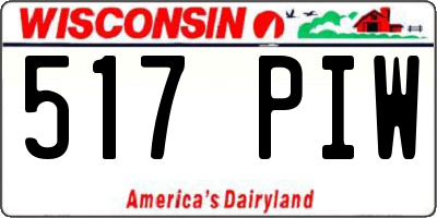 WI license plate 517PIW