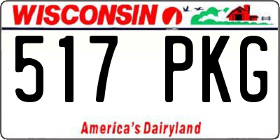 WI license plate 517PKG