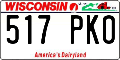 WI license plate 517PKO