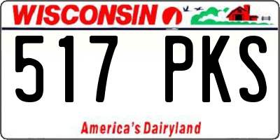 WI license plate 517PKS