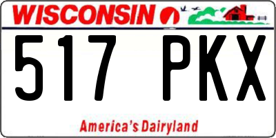 WI license plate 517PKX