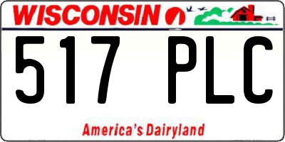 WI license plate 517PLC