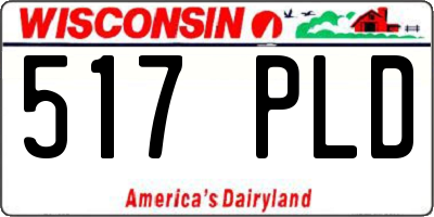 WI license plate 517PLD