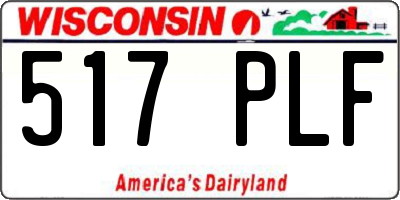 WI license plate 517PLF