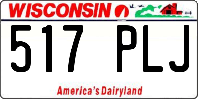 WI license plate 517PLJ