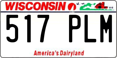 WI license plate 517PLM
