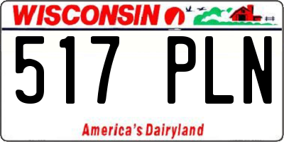 WI license plate 517PLN