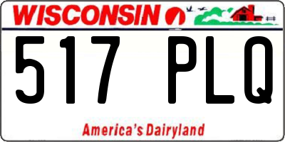 WI license plate 517PLQ