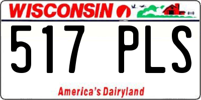 WI license plate 517PLS