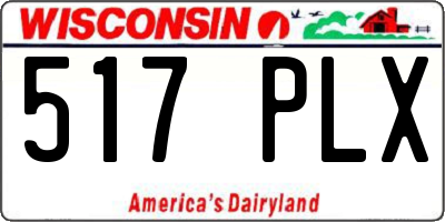 WI license plate 517PLX