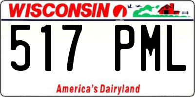 WI license plate 517PML