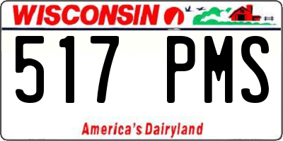WI license plate 517PMS
