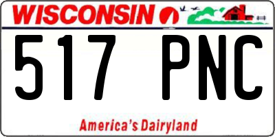WI license plate 517PNC