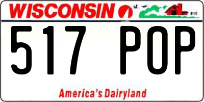 WI license plate 517POP