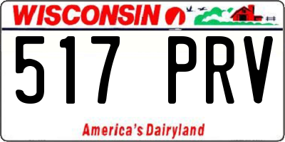 WI license plate 517PRV