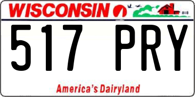 WI license plate 517PRY