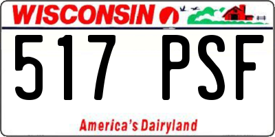 WI license plate 517PSF