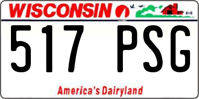 WI license plate 517PSG