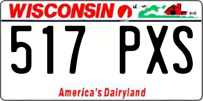 WI license plate 517PXS