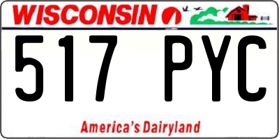 WI license plate 517PYC
