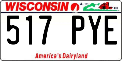 WI license plate 517PYE