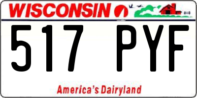 WI license plate 517PYF
