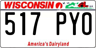 WI license plate 517PYO