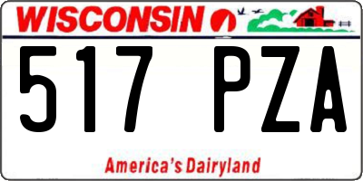 WI license plate 517PZA