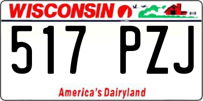 WI license plate 517PZJ