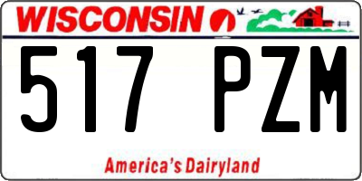 WI license plate 517PZM