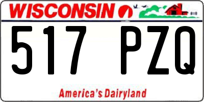 WI license plate 517PZQ