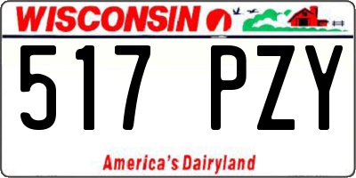 WI license plate 517PZY