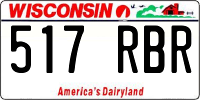 WI license plate 517RBR