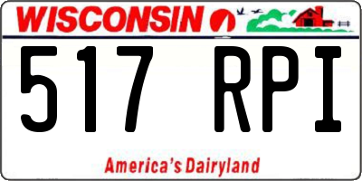 WI license plate 517RPI