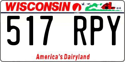 WI license plate 517RPY