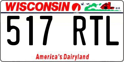 WI license plate 517RTL
