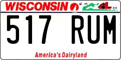 WI license plate 517RUM