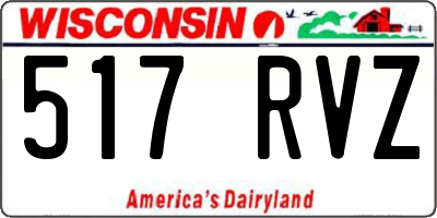 WI license plate 517RVZ
