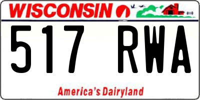 WI license plate 517RWA