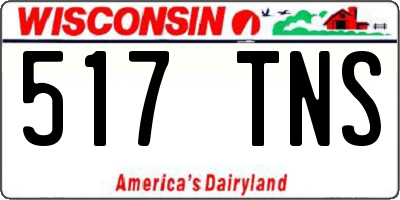 WI license plate 517TNS