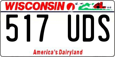 WI license plate 517UDS